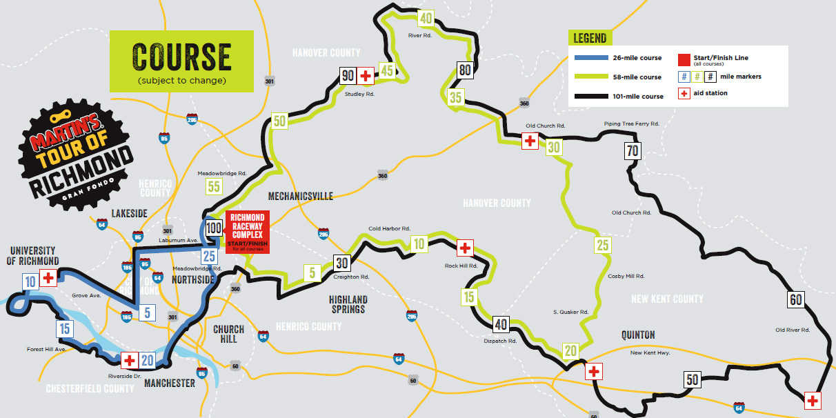 Tour of Richmond Course Maps Sports Backers