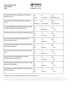 Post Participant Student Survey 2016 (kid-friendly) - Sports Backers