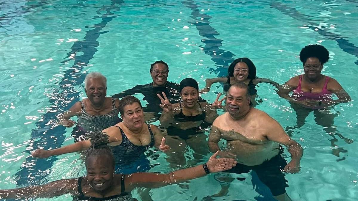 Fitness Warriors doing Aqua Zumba